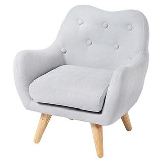 bunnyTICKLES 暖心灰 親膚棉布 兒童休閒單人沙發, 49 x 43 x 52cm