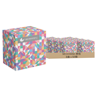 MEDIHAND 美恆 PVC透明手套 L 絢彩, 50個, 8盒