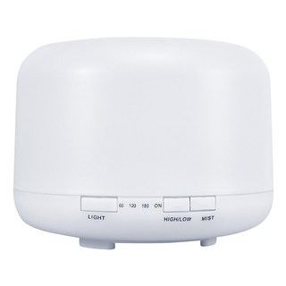 LifeShopping 香氛水氧機 暖光 附精油2瓶 + 遙控器 500ml, CAAD026S2, 白色