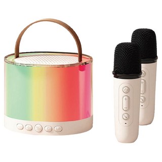 Songwin 尚之宇 可攜式藍牙卡拉ok + 麥克風 2支 436g, KL-2000, 奶茶色