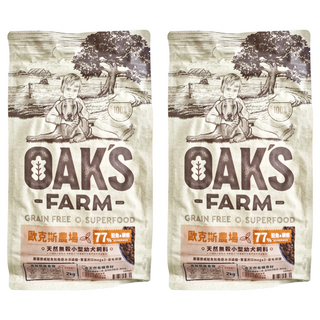 OAK'S FARM 小型幼犬 天然無穀乾飼料, 鮭魚+磷蝦, 2kg, 2袋
