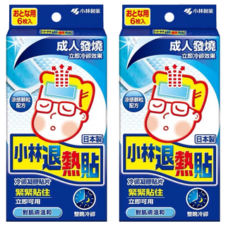 小林製藥 小林退熱貼 未滅菌 成人用, 6片, 2盒