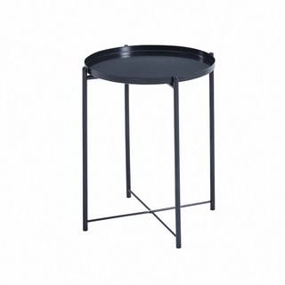 E-home Tim提姆金屬小圓几, 黑色, 1個