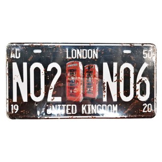 OPUS LOFT 純真年代仿舊鐵皮車牌 倫敦電話亭 馬口鐵, 31 x 15 x 0.1cm