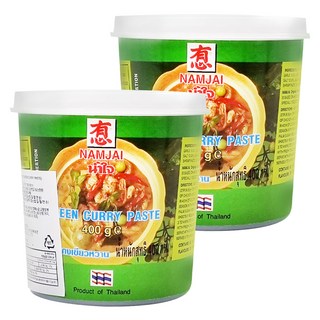 NAMJAI 有心 咖哩醬, 400g, 綠咖哩, 2個