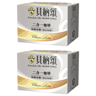 貝納頌 二合一拿鐵 無糖, 13g, 25包, 2盒