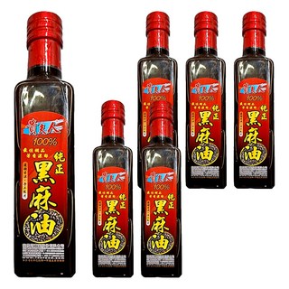 貴夫人 100% 純正黑麻油，300ml，適用烹飪、薑母鴨、燒酒雞、羊肉爐、油飯、湯頭等任何菜餚, 250ml, 6瓶