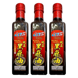 貴夫人 100% 純正黑麻油，300ml，適用烹飪、薑母鴨、燒酒雞、羊肉爐、油飯、湯頭等任何菜餚, 250ml, 3瓶