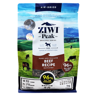 ZIWI 巔峰 經典系列全齡犬狗糧 1kg 96%生肉內臟與骨骼, 牛肉, 1袋