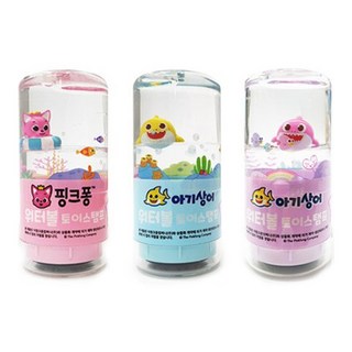 碰碰狐 鯊魚寶寶 水晶球玩具印章 3款 稱讚萬年印章 No.2, 粉紅色, 綠色, 紫色, 1套