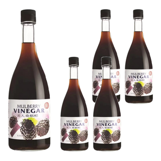 十全 美人桑椹醋 香醇濃郁口感 低熱量享受 高倍數濃縮果醋, 600ml, 5瓶