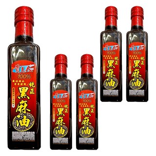 貴夫人 100% 純正黑麻油，300ml，適用烹飪、薑母鴨、燒酒雞、羊肉爐、油飯、湯頭等任何菜餚, 250ml, 5瓶
