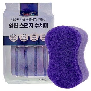 비욘드리빙 버블쓱싹 무흠집 양면 스펀지 수세미, 1개, 10개입