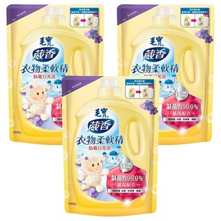 毛寶衣物柔軟精 防霉日光浴 補充包, 1.9kg, 3包