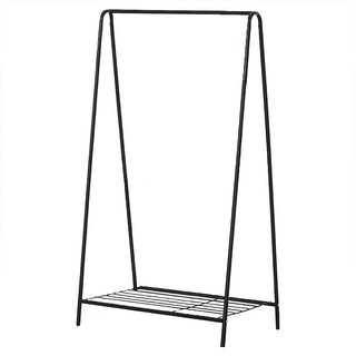 Tres Belle DIY組裝收納衣架 鋼材製作 穩固 帶層架 增加收納空間, 66*38*120cm, 黑色