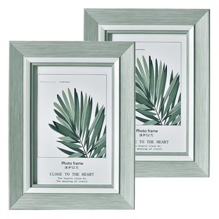 abm 復古木紋相框 2個 PS塑膠材質, 綠色, 10.2 x 15.3cm