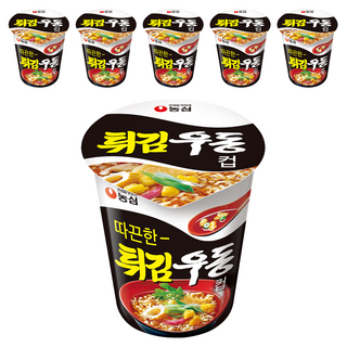 농심 튀김우동컵, 62g, 6개