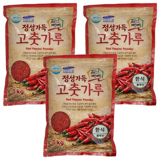 일년래래 중국산 한식용 고춧가루, 1kg, 3개