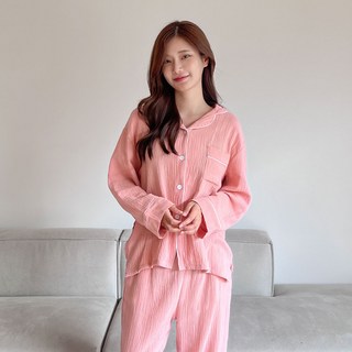 Anywhere 女士長袖 Daily Yoru 棉質睡衣套裝