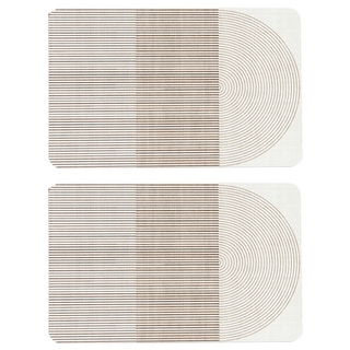 BEAUTY DISPLAY 美得像專櫃 軟珪藻土地墊, 簡約線條 半圓 白色, 2個