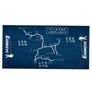 EAMKEVC 伊凱文 中央山脈大縱走系列 吸濕排汗快乾登山頭巾, 雪主大霸 深藍色