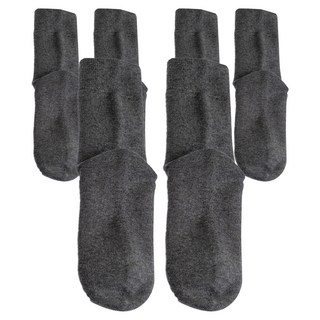 Litu 美麗諾羊毛中筒襪, 3套, 麻花炭灰色