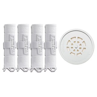 듀벨 여행용 세디먼트 필터 4개 + 석회방지 헤드필터, 1개, 무향