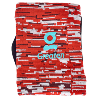 Greaten 極騰 迷彩色戰術護腕 尼龍 橡膠 PU材質, 12.5 x 9.5cm, 青年款 12.5 x 9.5cm, 1個, 紅色