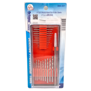 Octopus 章魚牌 21支金屬鑽頭組 #866.021 鑽尾0.5~3.2mm, 1組