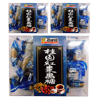台灣尋味錄 桂圓紅棗黑糖 200公克, 10g, 20顆, 3盒
