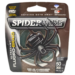 SPIDERWIRE ULTRACAST FLUORO BRAID 高比重碳纖PE線 苔蘚綠色沉水編織線, 6.0號, SCFB50G-300, 1個