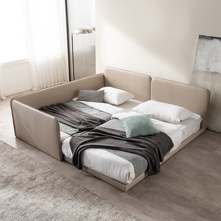 삼익가구 루시 슬림형 저상형 패밀리 침대 프레임2p + 가드 + 풋가드 + 라텍스 7존 독립스프링 매트리스2p 세트 방문설치, 베이지(프레임,가드,풋가드), 그레이(매트리스)