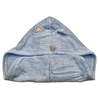 貓星人造型乾髮帽 65*25公分 87%聚酯纖維+13%尼龍, 藍色, 2條