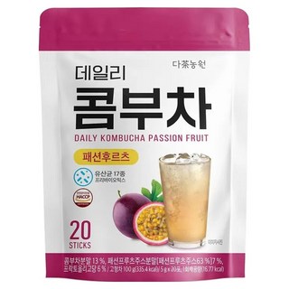 Danongwon 乳酸菌康普茶 百香果, 5g, 20條, 1袋