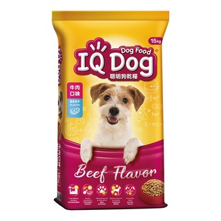 IQ Dog 聰明狗 成犬 乾糧, 牛肉口味, 15kg, 1袋