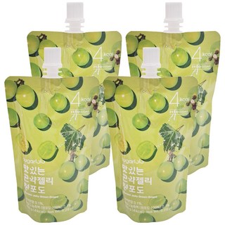 sugarlolo INTAKE 蒟蒻果凍飲 白葡萄風味 隨時享受無負擔 甜蜜飽足感 小包裝方便攜帶, 150g, 4包