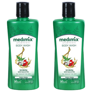 Medimix 阿育吠陀秘方沐浴液態皂 草本 深層清潔 適合油性肌膚 18種草本配方, 300ml, 2瓶