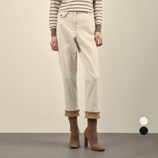 Olivia Lauren 女款配色反摺寬版丹寧褲 VOCMP4W9341