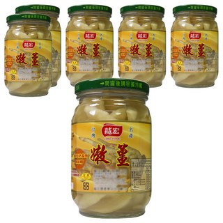 龍宏 嫩薑 糖醋醃漬 全素食品 開胃小菜, 420g, 6罐