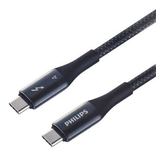 PHILIPS 飛利浦 Thunderbolt 4 240W PD影音傳輸快充線 DLC4587C, 100cm, 1條, Black
