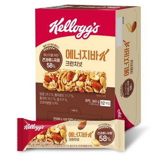 家樂氏Kelloggs 堅果穀物能量棒, 30g, 12條