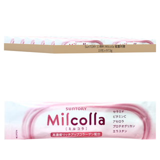 SunTORY 三得利 Milcolla 蜜露珂娜 膠原蛋白 恢復彈性光澤 含賽洛美 鎖住水分 光透維生素C, 15包, 97.5g, 1袋