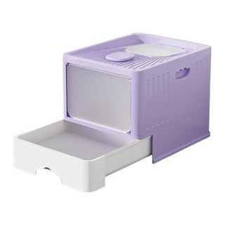 iCat 寵喵樂 特大號經典款高邊抽屜式貓砂盆 紫色, 48 x 38 x 37cm, 1個