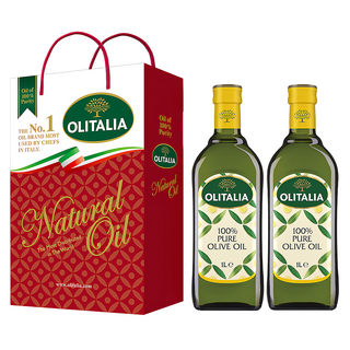 OLITALIA 奧利塔 純橄欖油禮盒組 100%純橄欖油, 1L, 2瓶