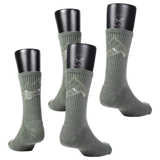 FOOTER 山巒高筒登山襪 厚氣墊 T203, 灰綠色, 2雙, XL(26~29cm)