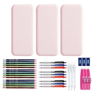 Dong-A PMS 鉛筆盒文具禮品組, 粉紅色, 3套