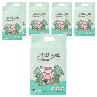 超凝小姐 益生菌除臭豆腐砂, 專為台灣濕熱氣候設計, 長效除臭, 1.5mm極細條砂, 2.7kg, 6包, 忘憂森林香