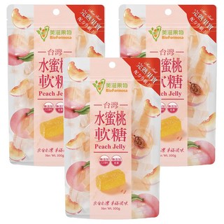 BioFormosa 美滋果物 水蜜桃果汁軟糖, 100g, 3包