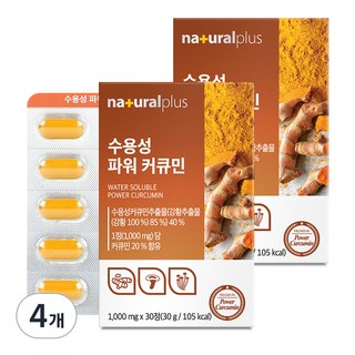 naturalplus 水溶性薑黃素萃取錠, 30顆, 4盒