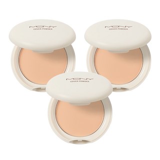 MACQUEEN NEWYORK 遮瑕粉餅, 極細顆粒輕薄服貼, 內置粉撲和鏡子, 去除油分不緊繃, Light Beige, 3個